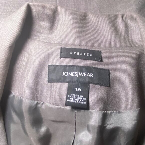 Jones New York Womens Gray Stretch Blazer Jacket Size 18 Careerwear Office - Picture 6 of 10